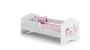Children's bed Fala with mattress and barrier protection 164 cm x 85 cm x 63 cm, princess with unicorn