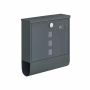Mailbox with lock and newspaper compartment, anthracite