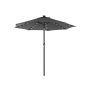 Umbrella Ø 270 cm with LED solar lighting, gray