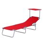 Outsunny sunbed 187x58x36cm., red/silver color