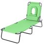 Outsunny sunbed 187x58x36cm., green/black