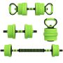 Dumbbell and barbell set, 20 kg, Green