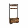 Clothes rack with closed shoe shelf, black/natural