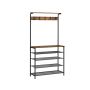 Clothes rack with shoe shelves HSR408B01