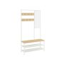 Clothes rack with shoe shelf and mirror, white