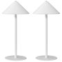 Перезаряжаемая настольная LED-лампа, Комплект из 2 шт, Белая, Ø15 × 31,5 см