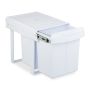 Įmontuojama atliekų rūšiavimo sistema Relaxdays, 2 × 20 l, Balta, 34 × 41,3 × 51,8 cm
