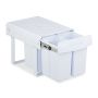 Įmontuojama atliekų rūšiavimo sistema Relaxdays, 4 × 8 l, Balta, 34 × 34,6 × 51,8 cm