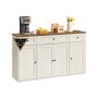 Indauja SONGMICS HOME BBK376WJ02, Reguliuojamos lentynos, Balta/ruda, 39 × 81,3 × 140 cm