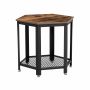 Hexagonal side table LET26X, brown/black