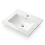 NORDIS undermount ceramic rectangular washbasin, white, 61 × 17 × 13 cm