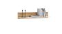 Shelf 100x18x16 cm, natural wood/white