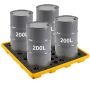 Spill collection tray VEVOR wsfsl04, for 4 barrels, Yellow, 1305 × 1280 × 150 mm