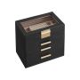 Jewelry box with mirror and 3 drawers