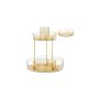 Transparent cosmetic organizer 25.2x25.2x29cm., gold color