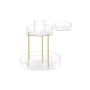 Transparent cosmetic organizer 25.2x25.2x29cm., gold color