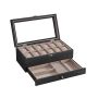 Jewelry box 19x34x12.5cm., black/beige