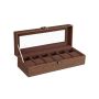 Watch box with 6 compartments, brown