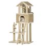 Cat scratching post PawHut 69x40x131cm., beige/light brown