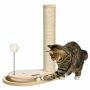 Cat scratching post, with toys, oak, 35 × 40 × 23 cm