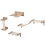 PawHut 4-piece cat climbing wall set, beige/light brown