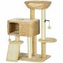 Cat house scratching post PawHut 60x40x98cm., light brown