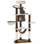 Cat house PawHut 65x50x153cm., brown/cream color