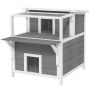 Cat house PawHut 64x87x76cm., gray/white