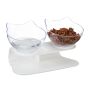 Kačių šėrimo stovas Relaxdays, 2 dubenėliai po 500 ml, Balta, 27,5 × 16 × 13,5 cm