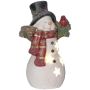 Christmas decoration, snowman with bird, 4 LED, Multicolored, 25 × 15.5 × 38 cm