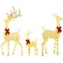 Christmas LED reindeer family decoration set, 3 pieces, 283 LEDs, Silver