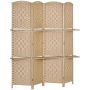 Room divider Aosom 830-813V00ND, 4 parts, 2 shelves, 160 × 170 × 1.6 cm