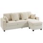 Kampinė sofa, dvipusė, 3 sėdimos vietos, Smėlio, 235,5 × 145 × 88 cm
