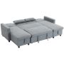 Kampinė sofa-lova, 4 vietų, Pilka, 241 × 85 × 147 cm