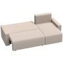 Kampinė sofa-lova, kairinis arba dešininis, su apverčiamu šezlongu ir daiktadėže, 226 × 125 × 86 cm
