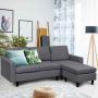Kampinė sofa, su perkeliamąja dalimi ir kojų atrama, 199 × 78 × 126 cm
