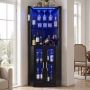 Corner wine cabinet VEVOR DX0202-C250499S-01, With LED lighting, Black, 500 × 500 × 1700 mm
