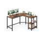 Corner computer desk VASAGLE LWD72X, 2 shelves, 120 × 76 × 130 cm