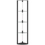 Kampinis LED toršeras, 5 lentynos, Juodas, 41,5 × 29,5 × 162 cm