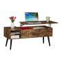 Kavos staliukas Relaxdays 10051466_695, Su daiktadėže ir išlankstomu stalviršiu, 100 × 46 × 40 cm