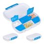 Kelioninės tablečių dėžutės Relaxdays 10028650.0, 3 vnt., po 6 skyrelius, 12 × 2,5 × 7,5 cm