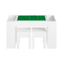 Children's table with 2 chairs, white/orange
