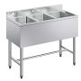 Commercial sink VEVOR JC-BAR-3B38-320, 3 compartments, 978 × 470 × 838 mm