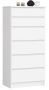 Chest of drawers NORE K60 with 6 drawers, white