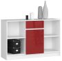 Chest of drawers NORE B-17 120 cm., white/red