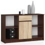 Chest of drawers B-17 120 cm., dark brown/oak color