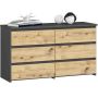 Chest of drawers CL100, 6 drawers, grey/brown, 100 × 57 × 35 cm