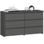 Chest of drawers CL100, 6 drawers, grey, 100 × 57 × 35 cm