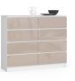 Chest of drawers NORE K120 with 8 drawers, white/cream color