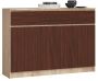 Chest of drawers K140 with 3 drawers, oak/dark brown